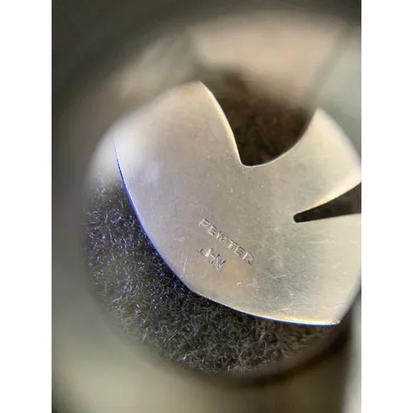 MID Century Pewter Marked JHN Flower Pin Set - Picture 3 of 7